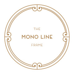 Geometric Vector Frame in Etno Floral minimal style. © Let'sPlay