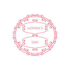 Women's day card in minimalism style.