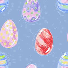 Seamless pattern with easter eggs