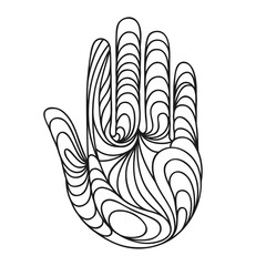 Hand print on a white background.