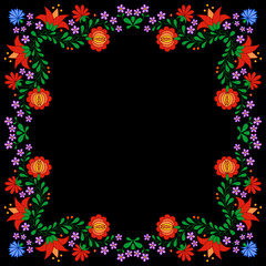 Traditional Hungarian folk embroidery pattern