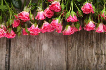 Fototapeta na wymiar Bouquet of pink roses