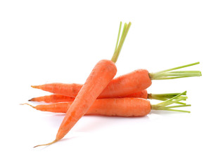 baby carrots on white background