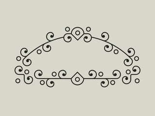 Geometric Vector Frame in Etno Floral minimal style.