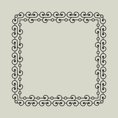 Geometric Vector Frame in Etno Floral minimal style.