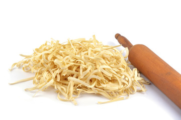 fresh homemade noodles with egg