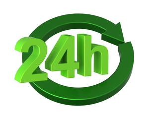 24 hours delivery sign. Computer generated 3D photo rendering.