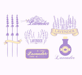 Vintage lavender background, aromatherapy and spa packaging