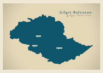 Modern Map - Gilgit Baltistan PK