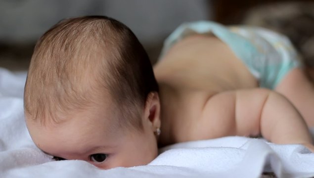 Little Baby is Crawling through Sheets