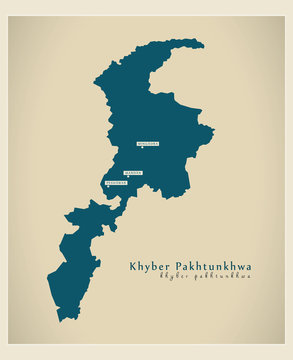 Modern Map - Khyber Pakhtunkhwa PK