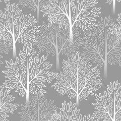 Tree seamless pattern. Vector illustration