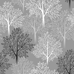 Tree seamless pattern. Vector illustration