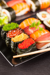 Delicious sushi rolls