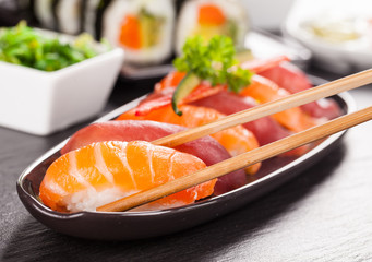 Delicious sushi rolls