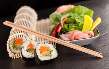 Delicious sushi rolls