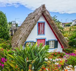 Fototapeta na wymiar Traditional rural house in Santana Madeira, Portugal.