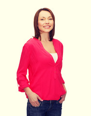 smiling woman in casual clothes