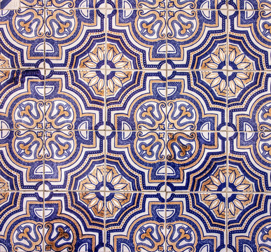Background. Ceramic tile in Lisbon street, Portugal.