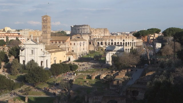 The ancient via Sacra in the Roman Forum, Rome, Italy