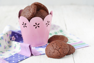 chocolate cookies with a stuffing from mascarpone and coconut