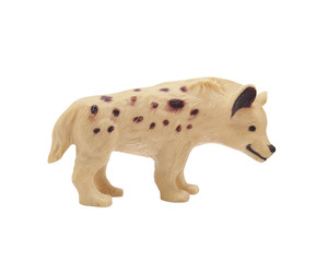 Isolated young spotty wolf toy