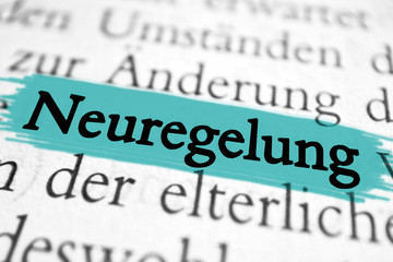 Neuregelung - türkis markiert