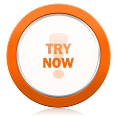 try now orange icon