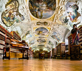 Strahov Monastery library interior in Prague