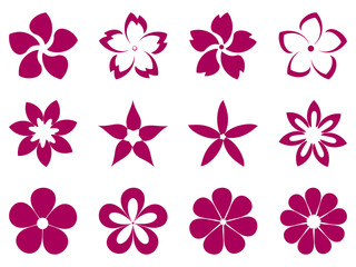 Unusual flowers vector set