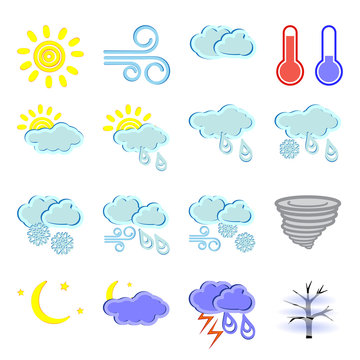 Weather icons set, vector