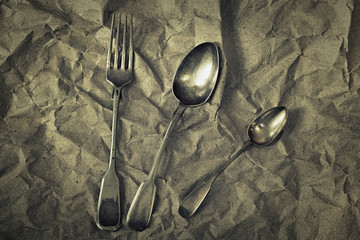 Antique silver cutlery