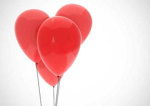 Red balloon heart isolated