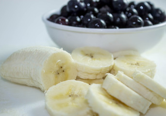 Blueberries and Banana Slices