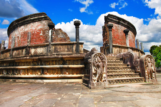ancient Polonnaruwa temple - medieval capital of Ceylon,UNESCO W