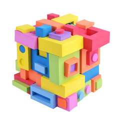 cube of geometric shapes
