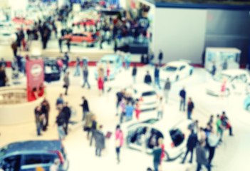 Blurred image of the International Geneva car show