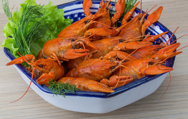 Boiled crayfish