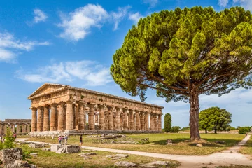 Rideaux velours Athènes Site archéologique des temples de Paestum, Salerne, Campanie, Italie