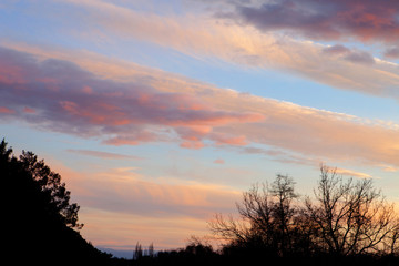 Idyllic red sky