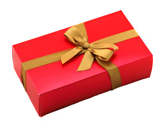 red gift box with bow