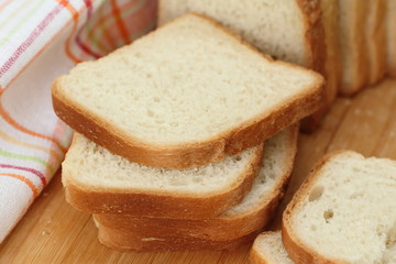 Fototapeta na wymiar Sliced white bread