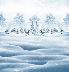 Winter. Snowfall. christmas card