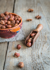 Bowl of hazelnuts