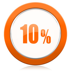 10 percent orange icon sale sign