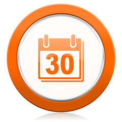 calendar orange icon organizer sign