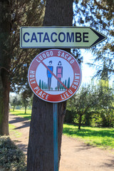 Fototapeta premium Sign to Roman Catacombs