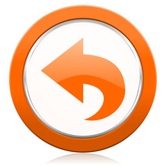 back orange icon arrow sign