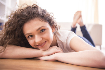 Fototapeta premium Girl at home