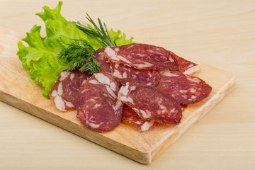 Fototapeta premium Sliced salami
